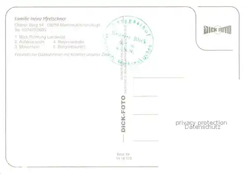 AK / Ansichtskarte Markneukirchen Berggasthof Heiterer Blick Restaurant Landschaftspanorama Markneukirchen