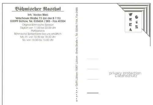 AK / Ansichtskarte Eichow Boehmischer Rasthof Hotel Restaurant Eichow