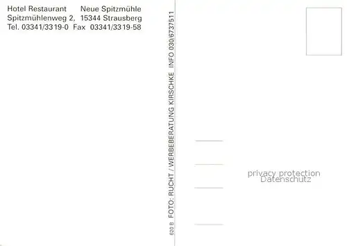 AK / Ansichtskarte Strausberg_Brandenburg Hotel Restaurant Neue Spitzmuehle am Straussee Strausberg Brandenburg