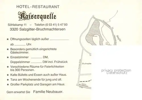 AK / Ansichtskarte Bruchmachtersen Hotel Restaurant Kaiserquelle Fremdenzimmer Bruchmachtersen