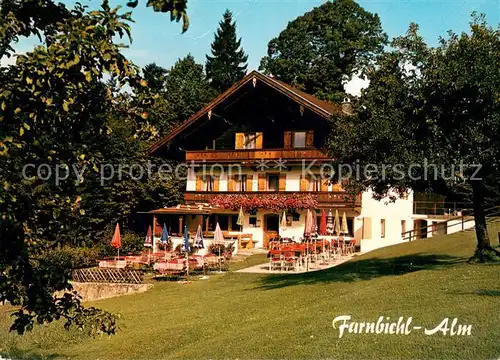 AK / Ansichtskarte Siegsdorf_Oberbayern Farnbichl Alm Gaststaette Terrasse Siegsdorf Oberbayern