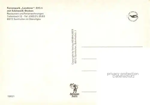 AK / Ansichtskarte Sonthofen_Oberallgaeu Ferienpark Landerer Fremdenzimmer Allgaeuer Alpen Fliegeraufnahme Sonthofen Oberallgaeu