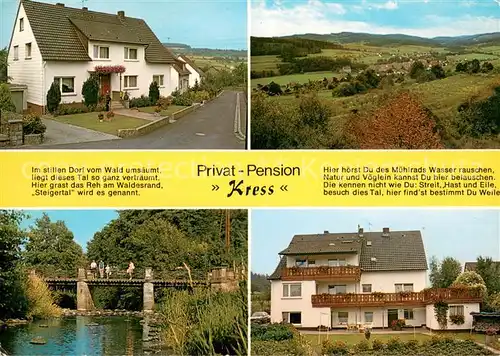 AK / Ansichtskarte Blankenau_Fulda Pension Kress Landschaftspanorama Bruecke Blankenau_Fulda