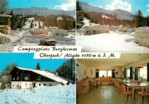 AK / Ansichtskarte Oberjoch Campingplatz Bergheimat Gaststaette Winterpanorama Allgaeuer Alpen Oberjoch
