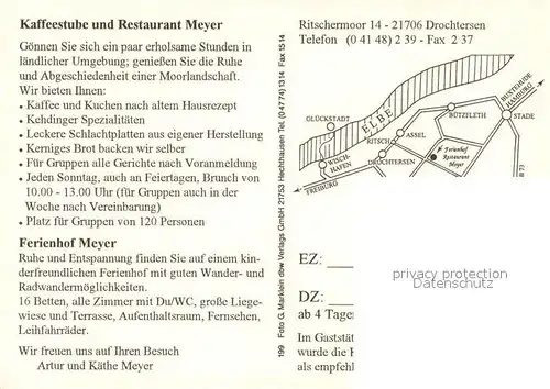 AK / Ansichtskarte Drochtersen Ferienhof Restaurant Meyer Terrasse Teich Drochtersen