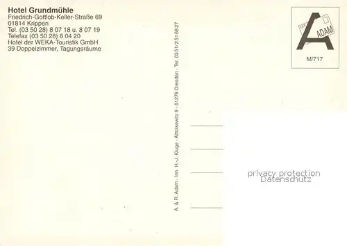 AK / Ansichtskarte Krippen_Bad_Schandau Hotel Grundmuehle Restaurant Terrasse Fremdenzimmer Sonnenuntergang Krippen_Bad_Schandau