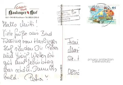 AK / Ansichtskarte Kirchham_Niederbayern Erlebnispark Haslinger Hof Hotel Restaurant Tanzveranstaltung Kirchham Niederbayern