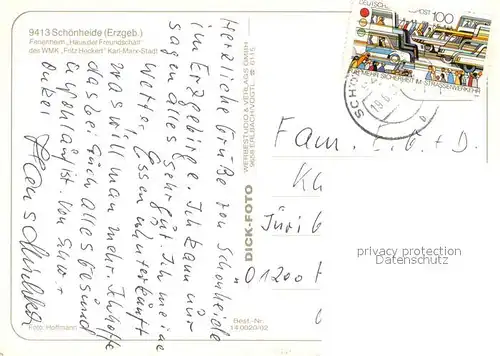 AK / Ansichtskarte Schoenheide_Erzgebirge Ferienheim Haus der Freundschaft des WMK Fritz Heckert Karl Marx Stadt Schoenheide Erzgebirge