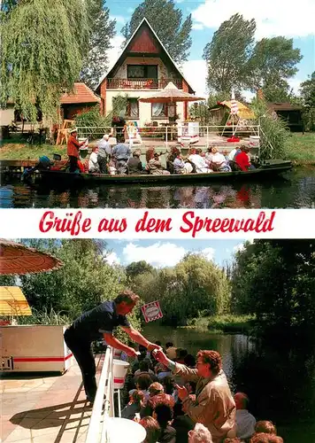 AK / Ansichtskarte Luebben_Spreewald Deutschmann s Eisverkauf an der Berste Wasserstrasse Luebben Spreewald