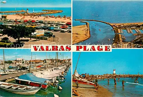 AK / Ansichtskarte Valras Plage Fliegeraufnahmen Bootsliegeplatz Strandpartie Valras Plage