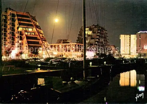 AK / Ansichtskarte La_Grande Motte Le Port la nuit La_Grande Motte