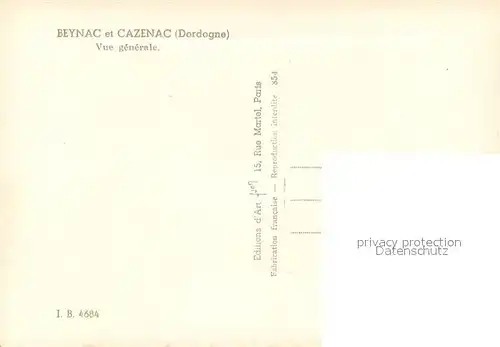 AK / Ansichtskarte Beynac et Cazenac Vue generale Beynac et Cazenac