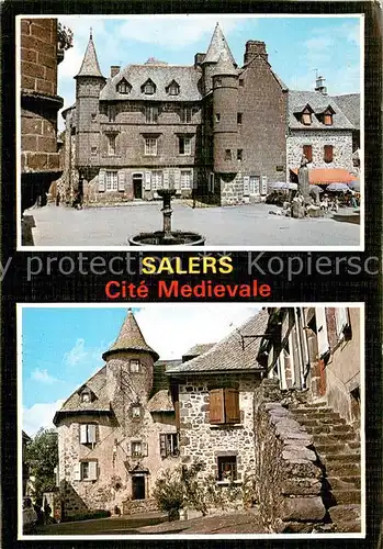 AK / Ansichtskarte Salers Cite Medievale Place Tyssandier dEscous Maison Bertrandy Salers