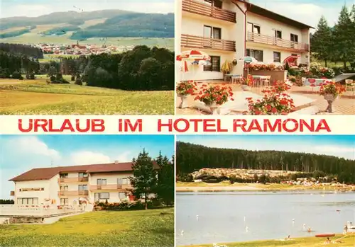 AK / Ansichtskarte Geigant Hotel Pension Ramona Badesee Campingplatz Landschaftspanorama Geigant