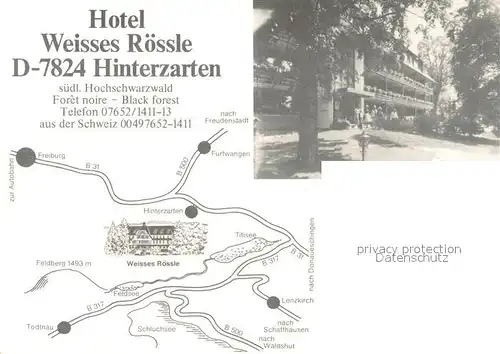 AK / Ansichtskarte Hinterzarten Hotel Weisses Roessle Blumenwiese Schwarzwald Hinterzarten