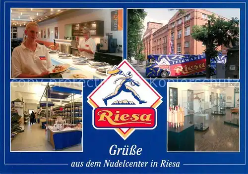 AK / Ansichtskarte Riesa_Sachsen Teigwaren Riesa Nudelcenter Nudelmuseum Restaurant Nudelkontor und Nudelwerkstatt Riesa Sachsen