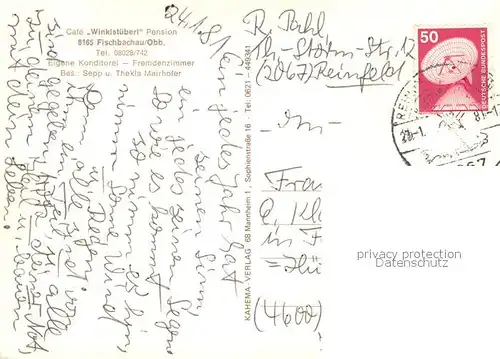 AK / Ansichtskarte Fischbachau Cafe Pension Winklstueberl Terrasse Fischbachau