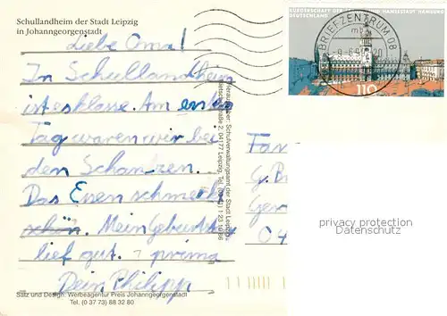 AK / Ansichtskarte Johanngeorgenstadt Schullandheim der Stadt Leipzig Lagerfeuer Badesee Rodeln Aussichtsturm Johanngeorgenstadt