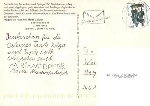 AK / Ansichtskarte Berggiesshuebel Ferienhaus Zeidler Panorama Saechsische Schweiz Berggiesshuebel