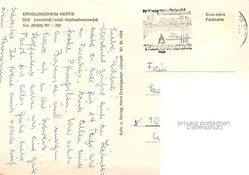 AK / Ansichtskarte Lenzkirch Hertie Erholungsheim im Schwarzwald Lenzkirch