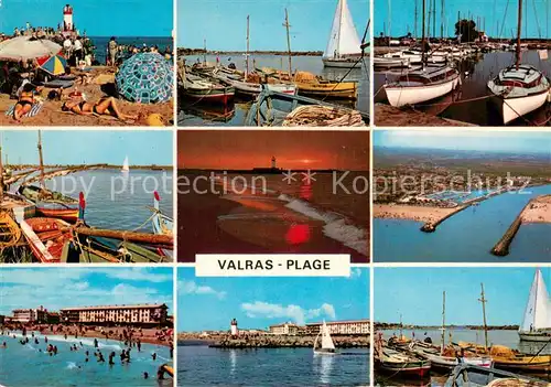 AK / Ansichtskarte Valras Plage Le Phare Le Port de Plaisance Vue aerienne Boulevard Front de Mer Valras Plage