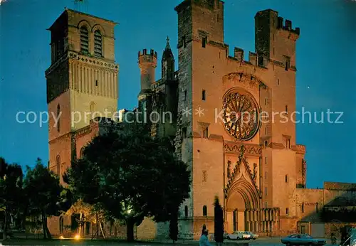 AK / Ansichtskarte Beziers La Cathedrale St Nazaire vue de nuit Beziers
