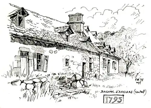 AK / Ansichtskarte Anglards de Salers Barriades maisons accolees en bande pour des raisons d economie Anglards de Salers