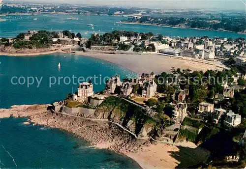 AK / Ansichtskarte Dinard_Ille_et_Vilaine_Bretagne La Cote et les plages vues aerienne Dinard_Ille