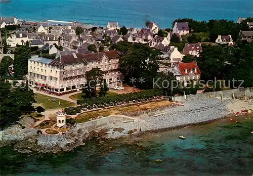 AK / Ansichtskarte Locquirec Grand Hotel des Bains Plage Parc Tennis Vue aerienne Locquirec