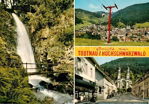 AK / Ansichtskarte Todtnau Wasserfall Panorama Sessellift Kirche Todtnau