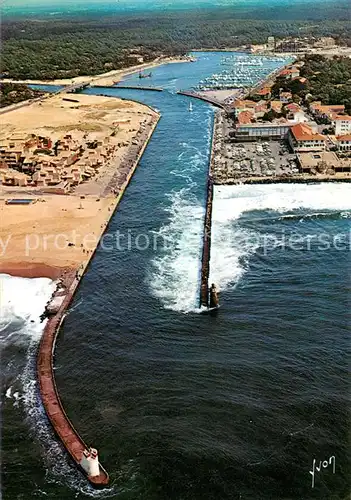 AK / Ansichtskarte Hossegor_Soorts_Landes Jolie Perspective sur le Canal e le Port Vue aerienne Hossegor_Soorts_Landes