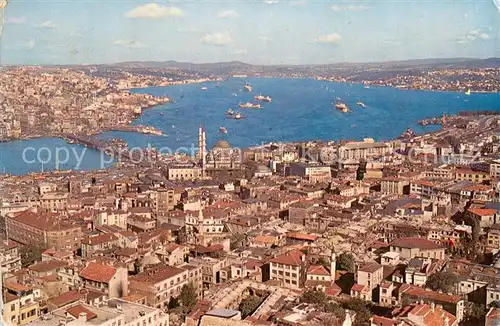 AK / Ansichtskarte Istanbul_Constantinopel Vue aerienne du pont de Galata Bosphareet Uskueder  Istanbul_Constantinopel