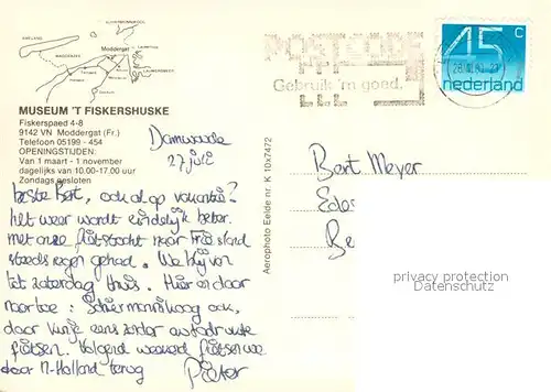 AK / Ansichtskarte Moddergat Museum t Fiskerhuske Fliegeraufnahme Moddergat