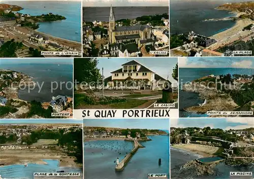 AK / Ansichtskarte Saint Quay Portrieux Pointe de Isnain Eglise La Plage Fonteny Le Casino Pointedu Semaphore Comtesse La Piscine Saint Quay Portrieux