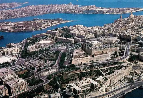 AK / Ansichtskarte Malta Aerial view showing Valletta and Shema  Malta