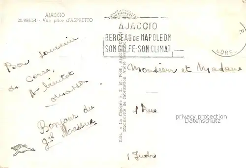 AK / Ansichtskarte Ajaccio Vue prise d Aspretto Ajaccio