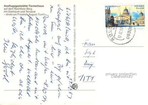 AK / Ansichtskarte Rochlitz_Sachsen Gaststaette Tuermerhaus Friedrich August Turm Rochlitzer Berg Ausreiten Rochlitz Sachsen