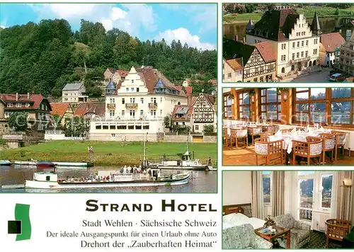 AK / Ansichtskarte Wehlen_Sachsen Strandhotel Restaurant Drehort der "Zauberhaften Heimat" Wehlen_Sachsen