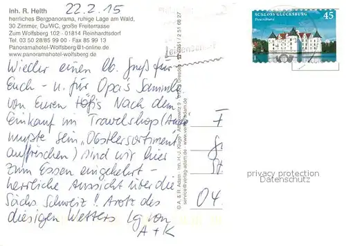 AK / Ansichtskarte Reinhardtsdorf_Bad_Schandau Panoramahotel Wolfsberg Saechsische Schweiz Reinhardtsdorf_Bad