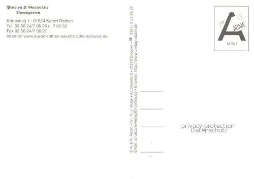 AK / Ansichtskarte Rathen_Saechsische Schweiz Pension Gaststaette Rosengarten Panorama Blick ins Elbtal Rathen Saechsische Schweiz