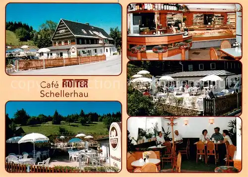 AK / Ansichtskarte Schellerhau Cafe Rotter Gaesteraum Terrasse Schellerhau