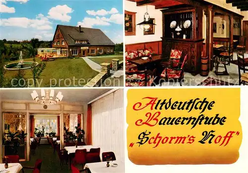 AK / Ansichtskarte Lohe_Bad_Oeynhausen Cafe Restaurant Schorm s Hoff Altdeutsche Bauernstube Lohe_Bad_Oeynhausen