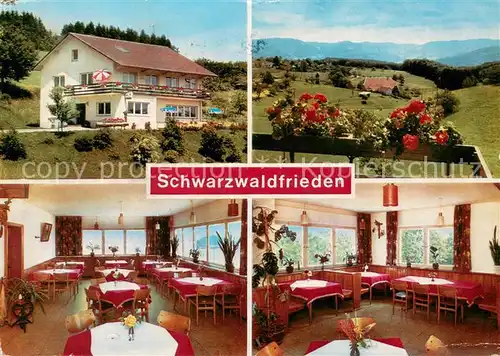 AK / Ansichtskarte Selbig_Biederbach Hoehencafe Pension Schwarzwaldfrieden Gastraum Landschaftspanorama Schwarzwald 