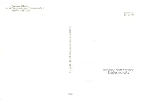 AK / Ansichtskarte Oberammergau Pension Daheim Oberammergau