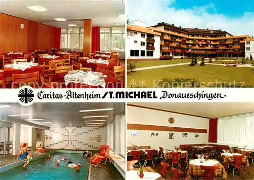 AK / Ansichtskarte Donaueschingen Caritas Altenheim St. Michael Speisesaal Hallenbad Donaueschingen
