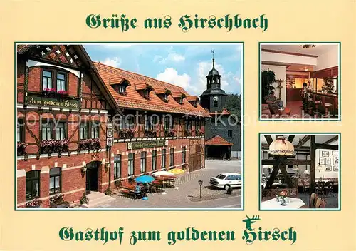 AK / Ansichtskarte Hirschbach_Schleusingen Gasthof zum goldenen Hirsch Restaurant 