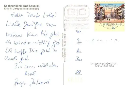 AK / Ansichtskarte Bad_Lausick Sachsenklinik Speisesaal Patientenzimmer Bad_Lausick