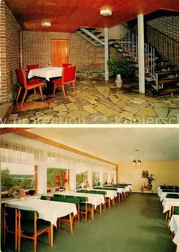 AK / Ansichtskarte Petersfeld_Cloppenburg Strandhotel Dittrich an der Thuelsfelder Talsperre Restaurant Treppenaufgang Foyer Petersfeld Cloppenburg