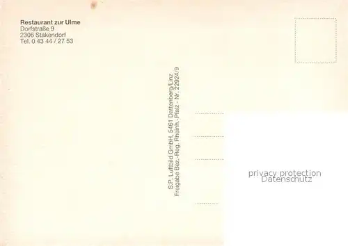 AK / Ansichtskarte Stakendorf Restaurant zur Ulme Stakendorf
