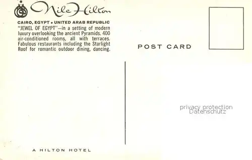 AK / Ansichtskarte Cairo_Egypt Nile Hilton Hotel Kuenstlerkarte Cairo Egypt